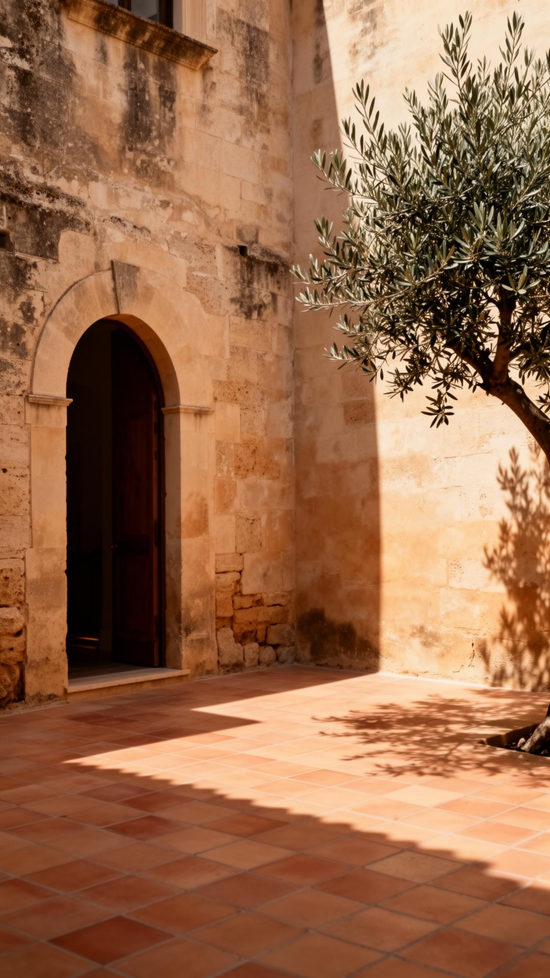 Mediterranean stone courtyard in Palma, Mallorca
